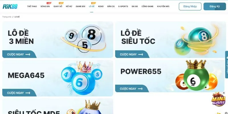 Tìm hiểu về sảnh xổ số tại nhà cái RIK88